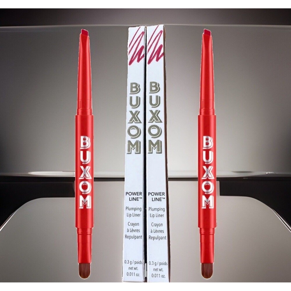 2x Buxom Power Line Plumping Lip Liner REAL RED Full Size .011oz each